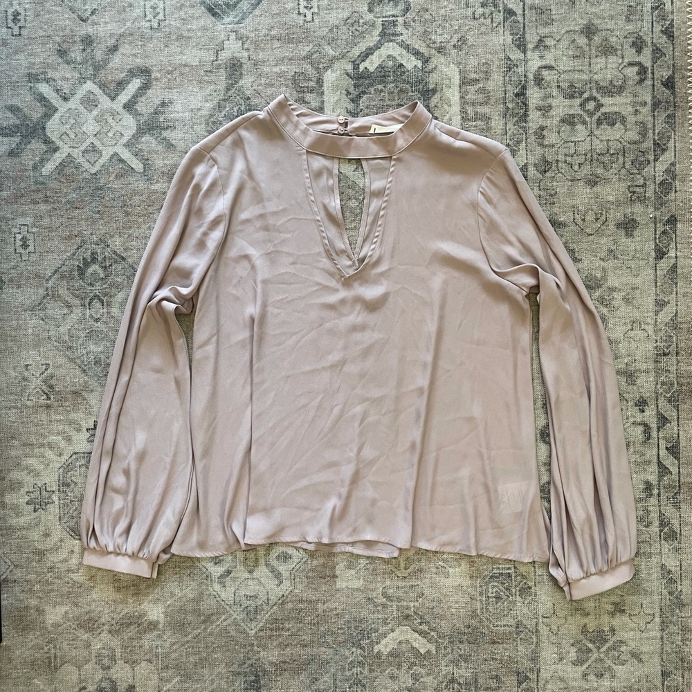 Lush V Neck Cut Out Long Sleeve Top